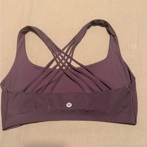 lululemon athletica Strappy Back Sports Bra in Deep Plum